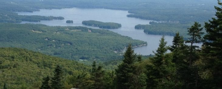 Lake Sunapee seen from top of Mount Sunapee during Summer