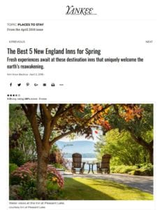 Yankee Magazine Cover - 5 Best New England Inns for Spring